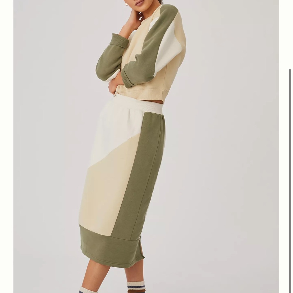 Daily Practice by Anthropologie Colorblocked Midi Skirt